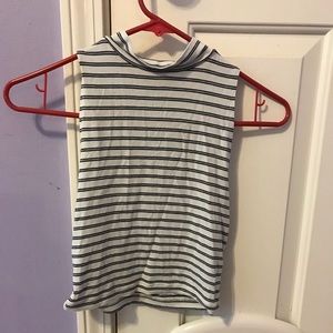 Black and white halter crop top